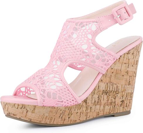 Perphy Lace Ongle Strap Platform أسافنة الكعب للنساء in Saudi Arabia