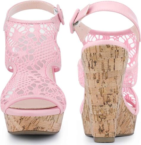 Perphy Lace Ongle Strap Platform أسافنة الكعب للنساء in Saudi Arabia