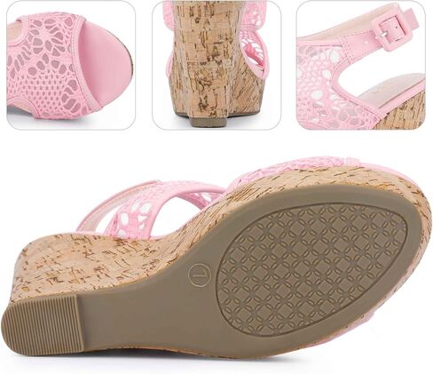 Perphy Lace Ongle Strap Platform أسافنة الكعب للنساء in Saudi Arabia