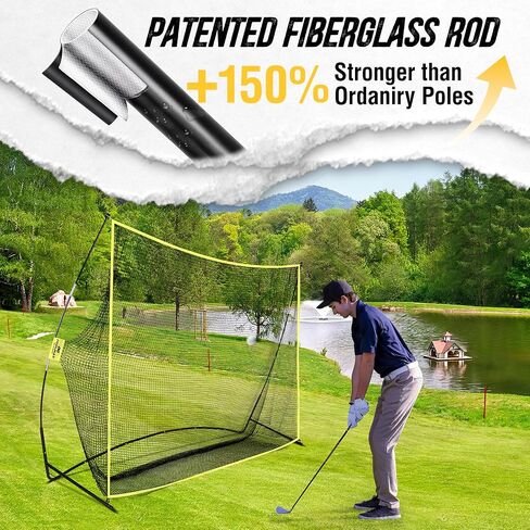 Net Net Golf Bodiumax ، شبكة غولف 10 × 7 قدم مع هدف حرير منخفض الضوضاء ، وضرب الشباك لجراج في الفناء الخلفي يقود كرات حقيقية ، وتحسين القيادة ، وهدية للرجال واللاعب. in Kuwait