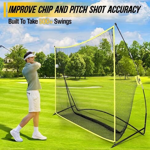 Net Net Golf Bodiumax ، شبكة غولف 10 × 7 قدم مع هدف حرير منخفض الضوضاء ، وضرب الشباك لجراج في الفناء الخلفي يقود كرات حقيقية ، وتحسين القيادة ، وهدية للرجال واللاعب. in Kuwait