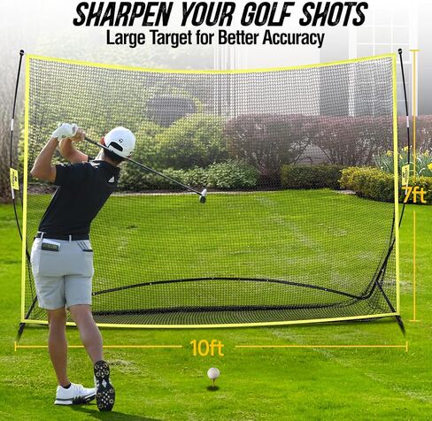 Net Net Golf Bodiumax ، شبكة غولف 10 × 7 قدم مع هدف حرير منخفض الضوضاء ، وضرب الشباك لجراج في الفناء الخلفي يقود كرات حقيقية ، وتحسين القيادة ، وهدية للرجال واللاعب. in Kuwait