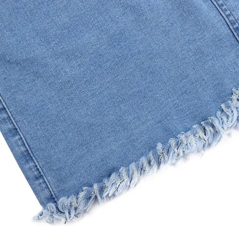 LONGYIDA Women's Casual Short Denim Skirt Y2K Stretchy Jean Skirt Washed Frayed A-Line Denim Jean Short Skirt in Saudi Arabia