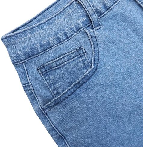 LONGYIDA Women's Casual Short Denim Skirt Y2K Stretchy Jean Skirt Washed Frayed A-Line Denim Jean Short Skirt in Saudi Arabia
