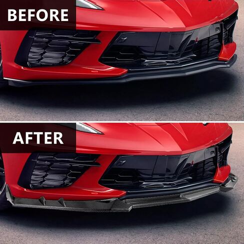 Carbon Fiber Front Bumper Lip Compatible with Corvette C8 2020-2025, Front Splitter Protector Body Kit in Saudi Arabia