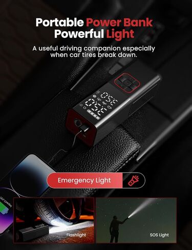 Tire Inflator Portable Air Compressor, Upgraded 2.0 Dual-Cylinder, 150PSI & 1-Min Fast Inflation, Auto Shutoff, LED Dual Displays, Cordless Pump for Cars, Trucks, Motorcycles, Bicycles, and More in Saudi Arabia