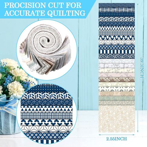 80 PCS Cotton Fabric Roll Up Strips حزمة 2.55 بوصة لحزم خياطة اللحف لفة بريئة لخياطة خياطة خياطة لحفلة عيد الشكر عيد الميلاد DIY Make Barse Making (نمط الأزهار) in Kuwait