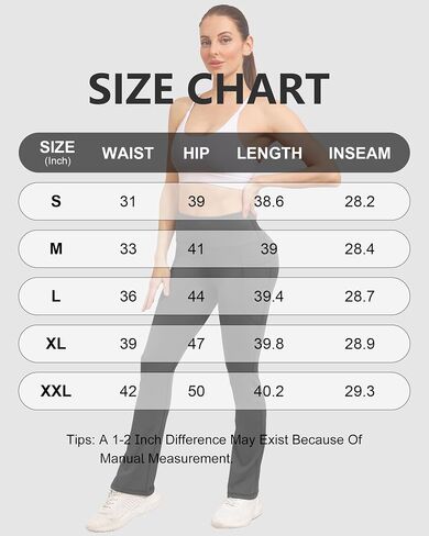 Women's Yoga Pants Flare Leggings High Waist Tummy Stretchy Pant with Pockets for Yoga, Gym, Daily in Saudi Arabia