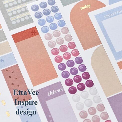 Erin Condren Functional Sticker Book Fan, 24 Sheets of Colorful Stickers - Student in Kuwait