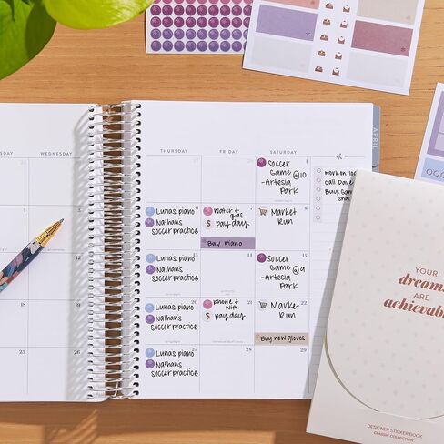 Erin Condren Functional Sticker Book Fan, 24 Sheets of Colorful Stickers - Student in Kuwait