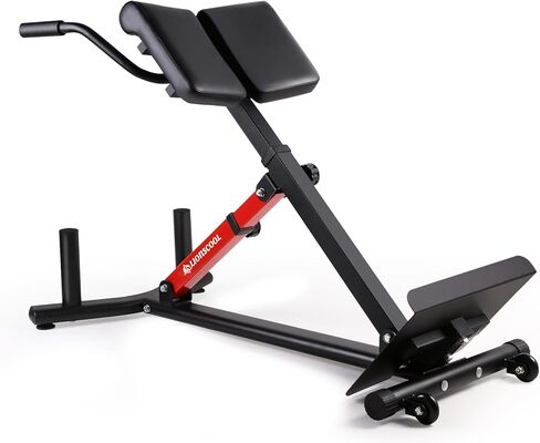 LIONSCOOL Heavy-Duty Adjustable Roman Chair - Back Extension Bench with Multiple Adjustment Functions- Hyperextension Bench Perfect for Home Gym (Black, 45°-180° Bench) in Kuwait