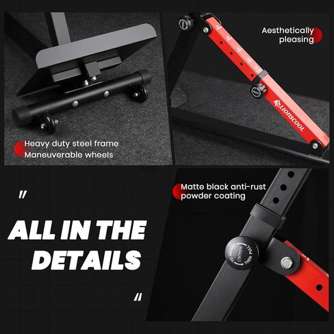 LIONSCOOL Heavy-Duty Adjustable Roman Chair - Back Extension Bench with Multiple Adjustment Functions- Hyperextension Bench Perfect for Home Gym (Black, 45°-180° Bench) in Kuwait