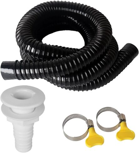 12V 1100GPH POT BILGE PUMP ، 1-1/8 بوصة DIA PILGE PUMP PHIPT KIT ، 6.5 FT BILGE PUMP HOSE ، 2 مشابك من الفولاذ المقاوم للصدأ وتركيبه من خلال خمس قطع) (خمس قطع) in Kuwait