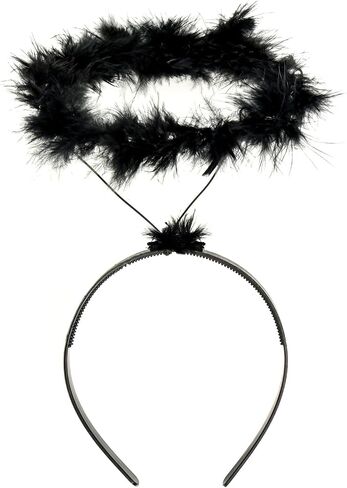 SUMERSHA Angel Halo Headband Feather Angel Headwear Fluffy Hair Band for Halloween Costume Party Accessory in Saudi Arabia