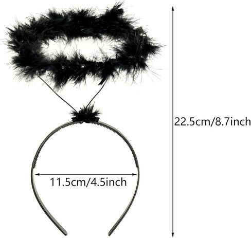 SUMERSHA Angel Halo Headband Feather Angel Headwear Fluffy Hair Band for Halloween Costume Party Accessory in Saudi Arabia
