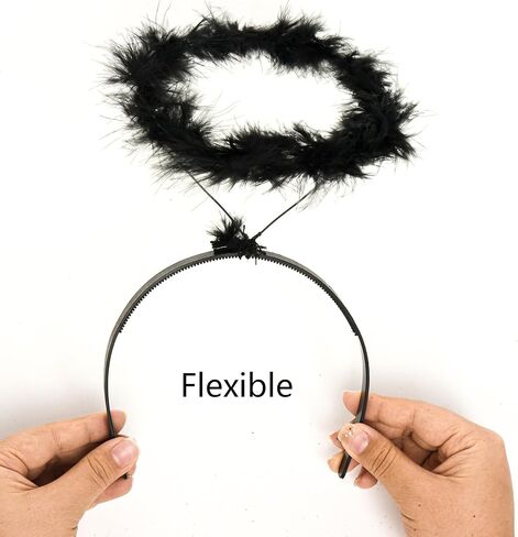 SUMERSHA Angel Halo Headband Feather Angel Headwear Fluffy Hair Band for Halloween Costume Party Accessory in Saudi Arabia