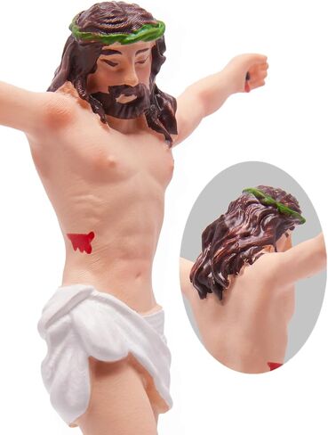 Fexcofu Bunjesus Crucifix ، Bungee Jumping Wall Cross - Denaissance Sculpture Dentical Home Dedicor لعيد الفصح ، عيد الميلاد - هدية مسيحية فكاهية للأصدقاء والعائلة (أسود) in Saudi Arabia