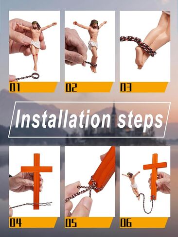 Fexcofu Bunjesus Crucifix ، Bungee Jumping Wall Cross - Denaissance Sculpture Dentical Home Dedicor لعيد الفصح ، عيد الميلاد - هدية مسيحية فكاهية للأصدقاء والعائلة (أسود) in Saudi Arabia