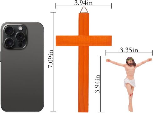 Fexcofu Bunjesus Crucifix ، Bungee Jumping Wall Cross - Denaissance Sculpture Dentical Home Dedicor لعيد الفصح ، عيد الميلاد - هدية مسيحية فكاهية للأصدقاء والعائلة (أسود) in Saudi Arabia