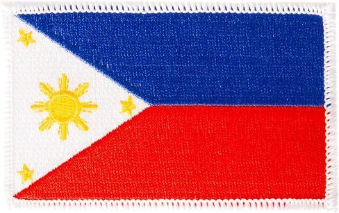 Desert Cactus Philippines Flag Patch – 3.5" x 2.25" Embroidered Iron On/Sew On Applique for Blazers, Jackets, Backpacks, Bags, Hats & Tactical Gear – (3-Pack Patch) in Kuwait