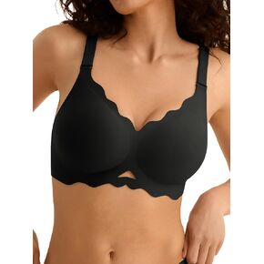 Wireless Bras for Women No Underwire, Seamless Comfortable Bralettes, Wavy V Neck, Padded T-Shirt Bra in Kuwait
