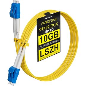 كابل تصحيح الألياف OS2 LC إلى LC بطول 1 متر، كابل إيثرنت ألياف بصرية أحادي الوضع OFNP LC LC، كابل ألياف مزدوج SMF 1 جيجا/10 جيجا بايت SMF 9/125 ميكرومتر، سلك تصحيح الطائر SFP + جهاز إرسال واستقبال - 1 متر (3.28 قدم) in Kuwait