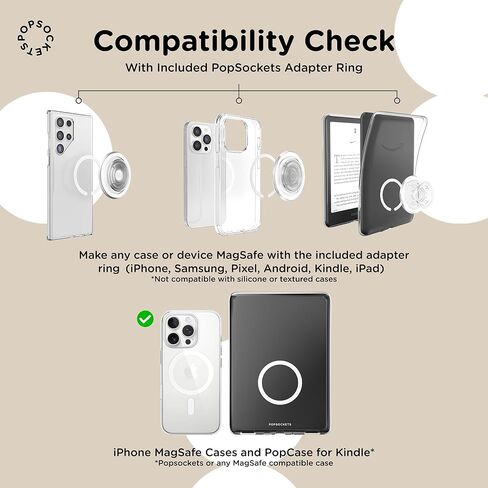 مقبض هاتف دائري من PopSockets متوافق مع MagSafe، يتضمن حلقة محول، حامل هاتف، متوافق مع الشحن اللاسلكي - ذهبي غاودي in Saudi Arabia