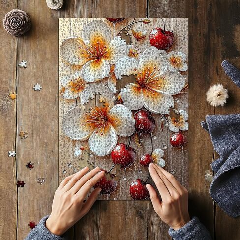 Flower Puzzles for Adults 1000 Pieces, Floral Art Jigsaw Puzzle, Colorful Spring Garden Puzzles, Nature Challenging Puzzles for Adults in Saudi Arabia