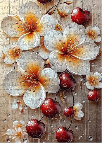 Flower Puzzles for Adults 1000 Pieces, Floral Art Jigsaw Puzzle, Colorful Spring Garden Puzzles, Nature Challenging Puzzles for Adults in Saudi Arabia