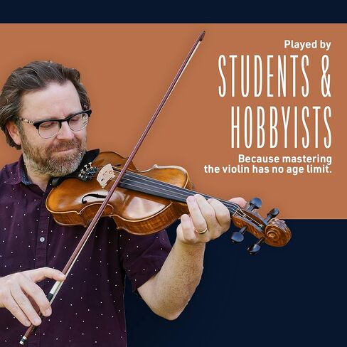 سيسيليو 3/4 كمان الكمان الصلبة مع سلاسل D'Addario Prelude ، القوس ، Rosin ، موالف ، راحة الكتف والدرس - مثالي للمبتدئين in Kuwait