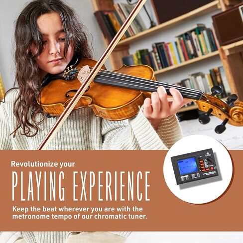 سيسيليو 3/4 كمان الكمان الصلبة مع سلاسل D'Addario Prelude ، القوس ، Rosin ، موالف ، راحة الكتف والدرس - مثالي للمبتدئين in Kuwait