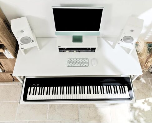 Music Studio Desk with Keyboard Tray, for Full 88 Keys and 61 Keys (Music Producer Desk) (88 Keys, Black)(Cable Tray & Speaker Stands Sold Separately) in Kuwait