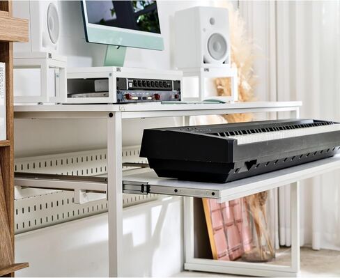 Music Studio Desk with Keyboard Tray, for Full 88 Keys and 61 Keys (Music Producer Desk) (88 Keys, Black)(Cable Tray & Speaker Stands Sold Separately) in Kuwait