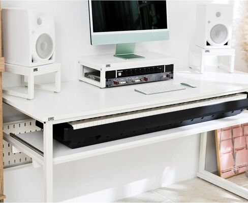 Music Studio Desk with Keyboard Tray, for Full 88 Keys and 61 Keys (Music Producer Desk) (88 Keys, Black)(Cable Tray & Speaker Stands Sold Separately) in Kuwait