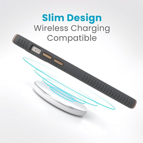 Speck Black iPhone 16 Pro Max Case MagSafe and ClickLock - Slim Phone Case iPhone 16 Pro Max - iPhone 16 Pro Max Phone Case - Presidio 2 Grip - Black/Slate in Saudi Arabia