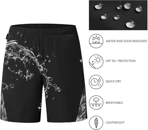 BASSDASH Men’s 7" Fishing Shorts UPF 50+ Lightweight Water Resistant Quick Dry for Hiking with Zipper Pocket FP06M in Saudi Arabia