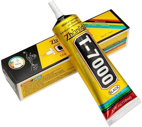 T-7000 Black Adhesive Glue for Phone, Adhesive Glues for Cell Phones Screen Repair Glass Jewelry Wood Crafts Metal Stone (50 ML*2/1.68 oz) in Saudi Arabia