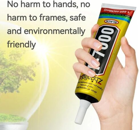 T-7000 Black Adhesive Glue for Phone, Adhesive Glues for Cell Phones Screen Repair Glass Jewelry Wood Crafts Metal Stone (50 ML*2/1.68 oz) in Saudi Arabia