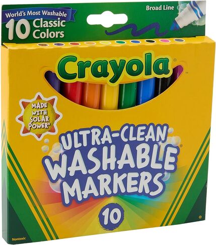 Crayola Ultraclean Broadline Classic Color Max Washable Markers (10 Count), (Pack of 4) in Kuwait