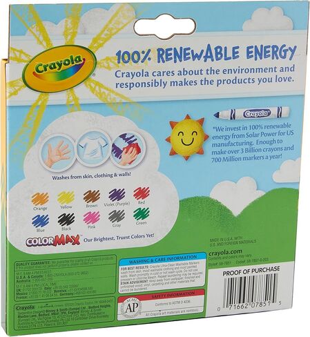 Crayola Ultraclean Broadline Classic Color Max Washable Markers (10 Count), (Pack of 4) in Kuwait