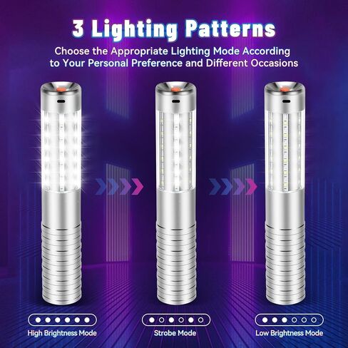Bottle Service Lights Bottle Sparklers Rechargeable Bottle Girl Lights 2 Pieces Bottle Service for Bar Nightclub Concert Birthday Wedding Party Outdoors Strobe Baton in Saudi Arabia