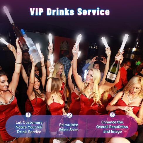 Bottle Service Lights Bottle Sparklers Rechargeable Bottle Girl Lights 2 Pieces Bottle Service for Bar Nightclub Concert Birthday Wedding Party Outdoors Strobe Baton in Saudi Arabia