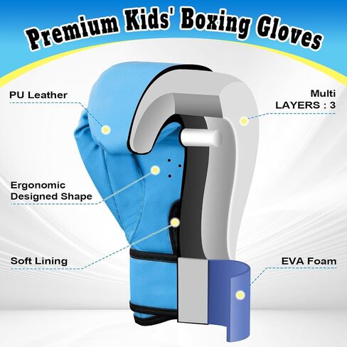 2 Pair Boxing Gloves for Boys and Girls Age 3 to 9 Years, Kids Boxing Training Gloves for Beginners & Kids, MMA Sparring Gloves for Punching Bag Kickboxing Muay Thai in Saudi Arabia