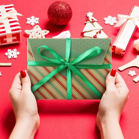 48 PCS عيد الميلاد حامل بطاقة هدايا الحامل الحالي صناديق الهدايا مربع بطاقة هدايا عيد الميلاد صناديق هدايا بطاقة هدايا مربع هدية التغليف مربعات التفاف الهدايا مع الشريط وعلامات لقضاء العطلة (طراز جديد) in Kuwait