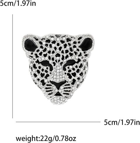 Vintage Shiny Rhinestone Leopard Head Brooches for Women Unisex Animal Pins Casual Accessories Gifts in Saudi Arabia