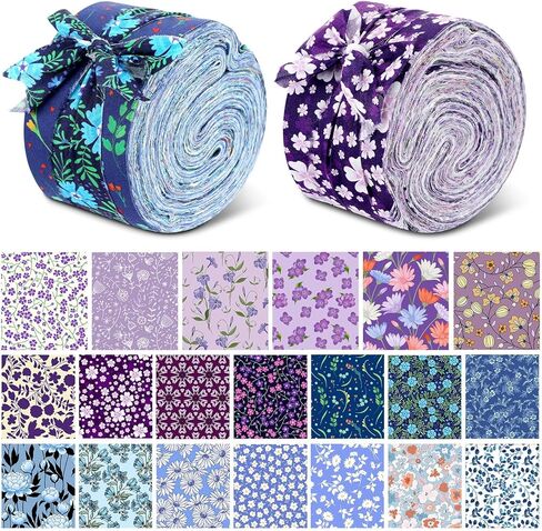 Tatuo 80 Pcs Cotton Fabric Roll up Fabric Strips Bundle 2.55 Quilting Bundles Precut Roll for Quilting Patchwork Sewing for Thanksgiving Fall Christmas DIY Craft Blanket Purse Making (Elegant Style) in Kuwait