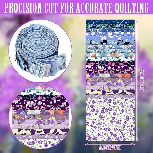 Tatuo 80 Pcs Cotton Fabric Roll up Fabric Strips Bundle 2.55 Quilting Bundles Precut Roll for Quilting Patchwork Sewing for Thanksgiving Fall Christmas DIY Craft Blanket Purse Making (Elegant Style) in Kuwait