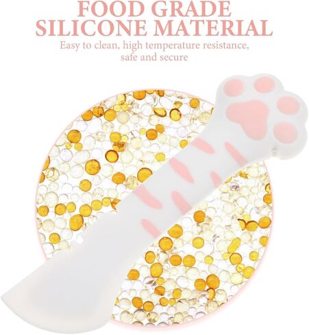 ULTECHNOVO 2pcs Home Accessory Portable Mixing Food Storage Cat Rabbit Dog Can Silicone Small Paw Short Spoon Spatula Opener Tableware Feeder Adorable and Feeding Multi- Functional Cats Wet in Kuwait