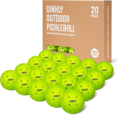 Pickleball Balls, Outdoor Pickleballs USAPA Approved, Enhanced Durability Pickle Ball with Roto-Molded & Seamless Design, 40 Holes Green Pickleballs for Beginners Professionals in Saudi Arabia
