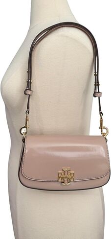 Tory Burch 138772 Britten Moose Brown With Gold Hardware Women's Convertible Crossbody Bag in Saudi Arabia